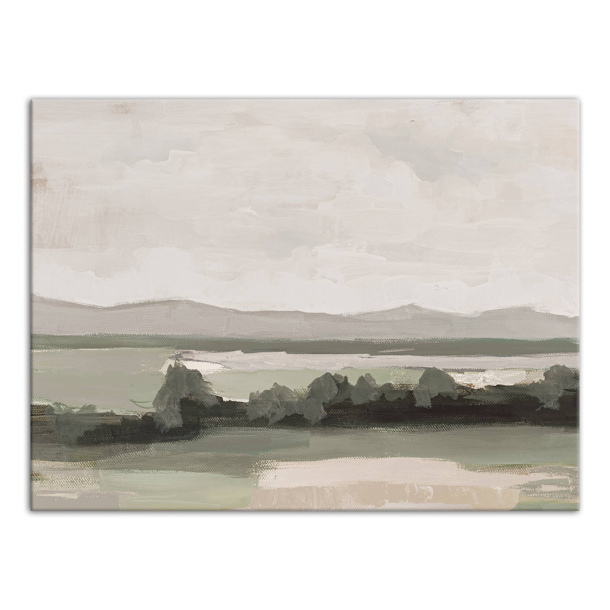 Soft Greige Landscape Canvas Wall Art